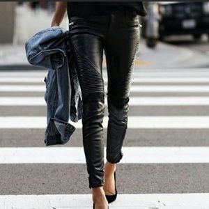 Blank NYC Black Vegan Faux Leather Moto Pants In Daddy Soda